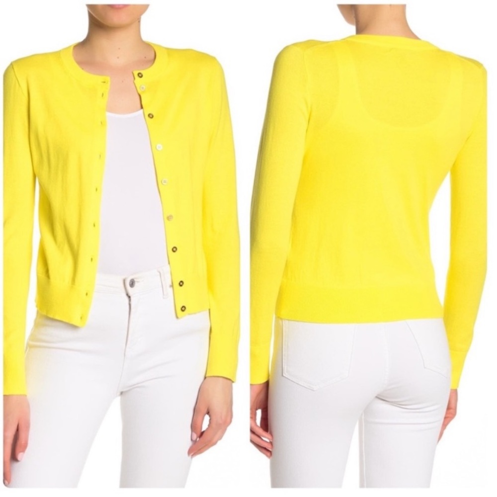 J. Crew Jackie Cardigan Sweater in Bitter Lemon Size Small